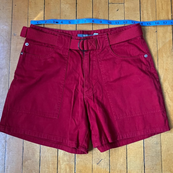 Vintage red Jean shorts with belt - Picture 4 of 7